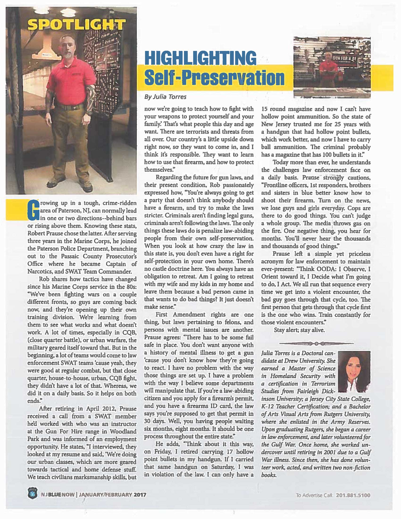 BobPraiseArticle - Article: Bob Prause - Highlighting Self Preservation