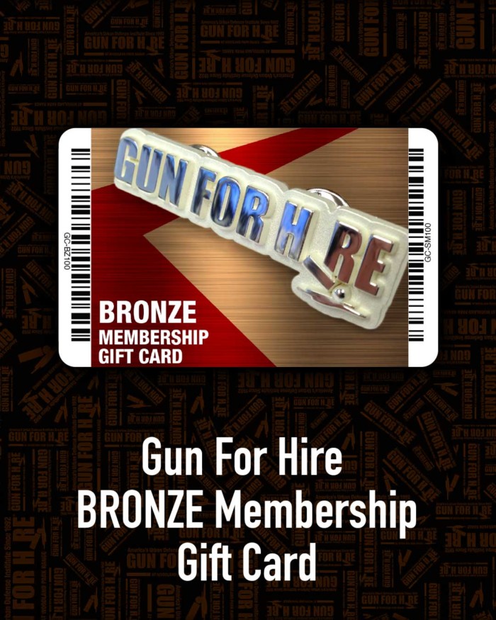 Firearm Bronze Gift Card 700x875 - 1 Yr. Bronze Membership as a Gift