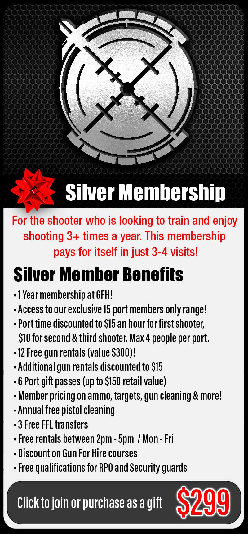 Gun For Hire Silver Membership - Gun Range Memberships