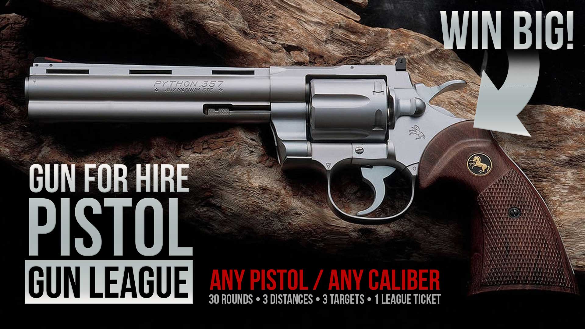 Gun For Hire Pistol League Win a Python - Gun For Hire Academy