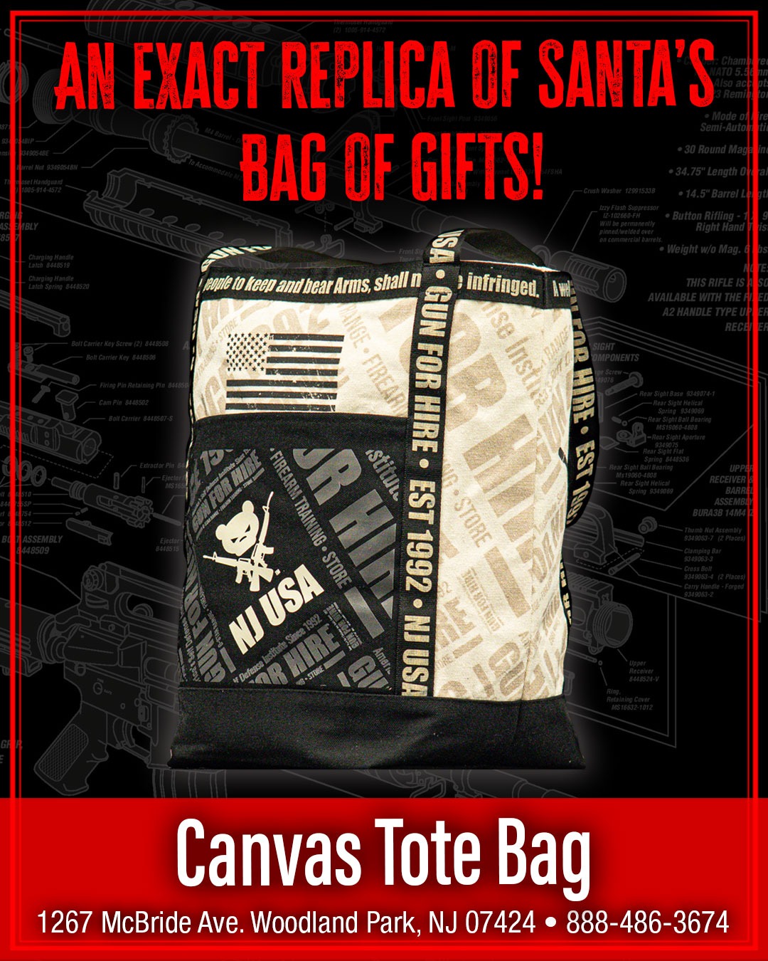 Gun For Hire Canvas Tote Bag