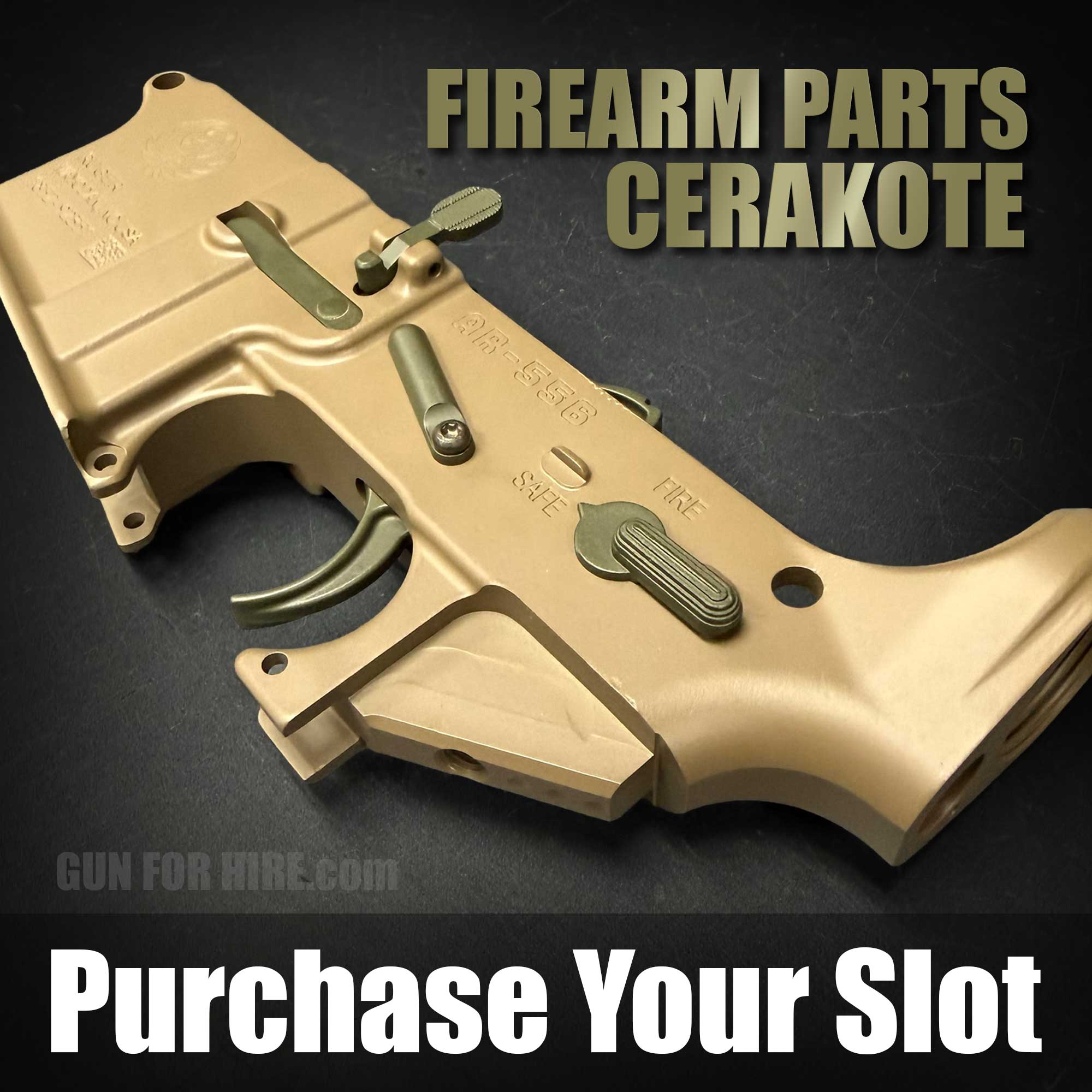 Firearm components Cerakote including receivers, slides, uppers and lowers at Gun For Hire NJ