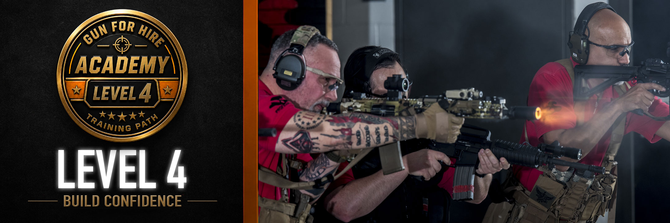 Gun For Hire Academy Level 1 firearms training with instructor coaching a student at the range in Woodland Park New Jersey