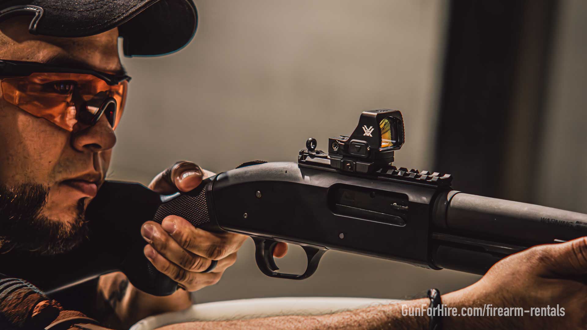 Shotgun firearm rentals near NYC and NJ at Gun For Hire indoor shooting range