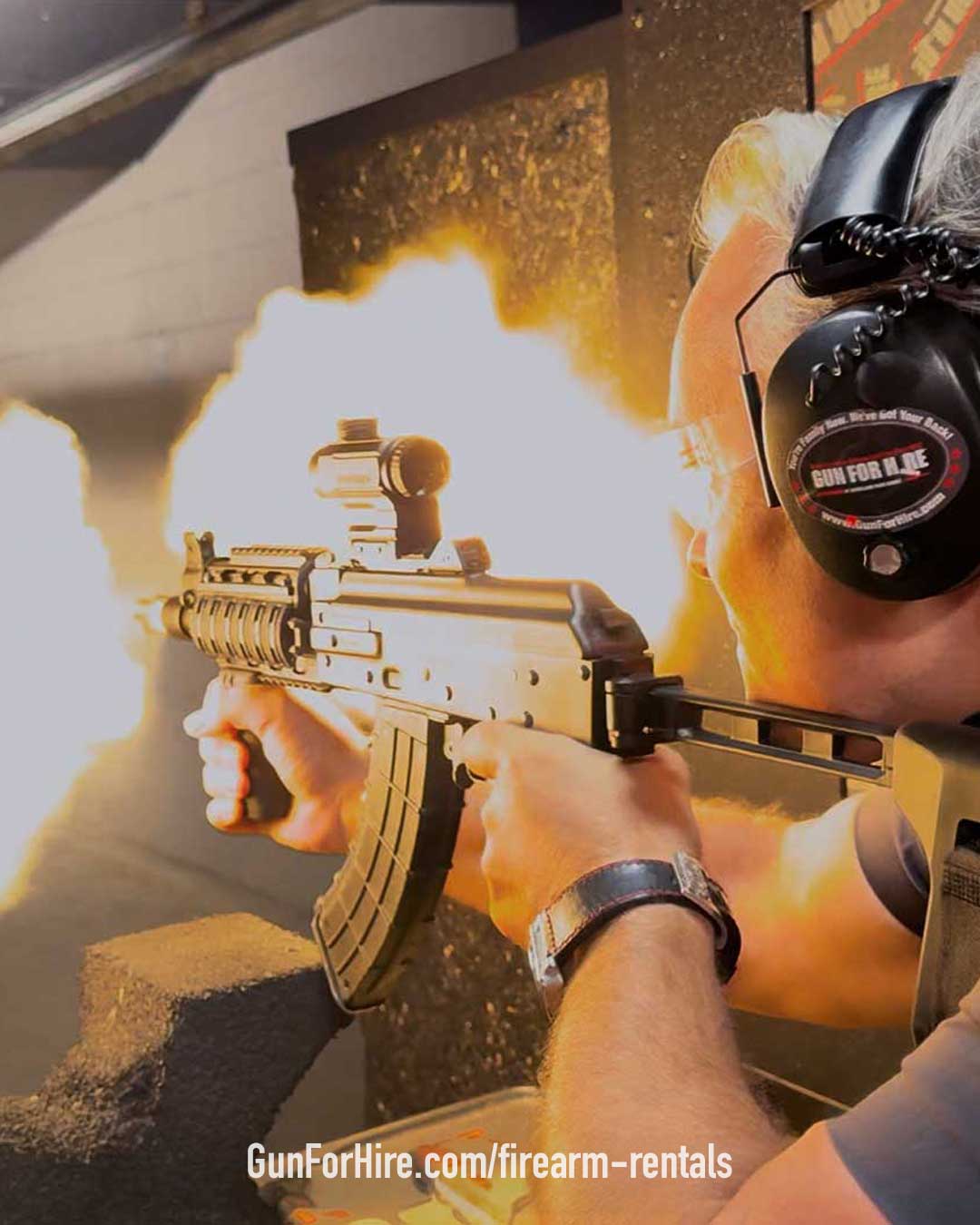 AR-15 rifle firearm rentals near NYC and NJ at Gun For Hire shooting range