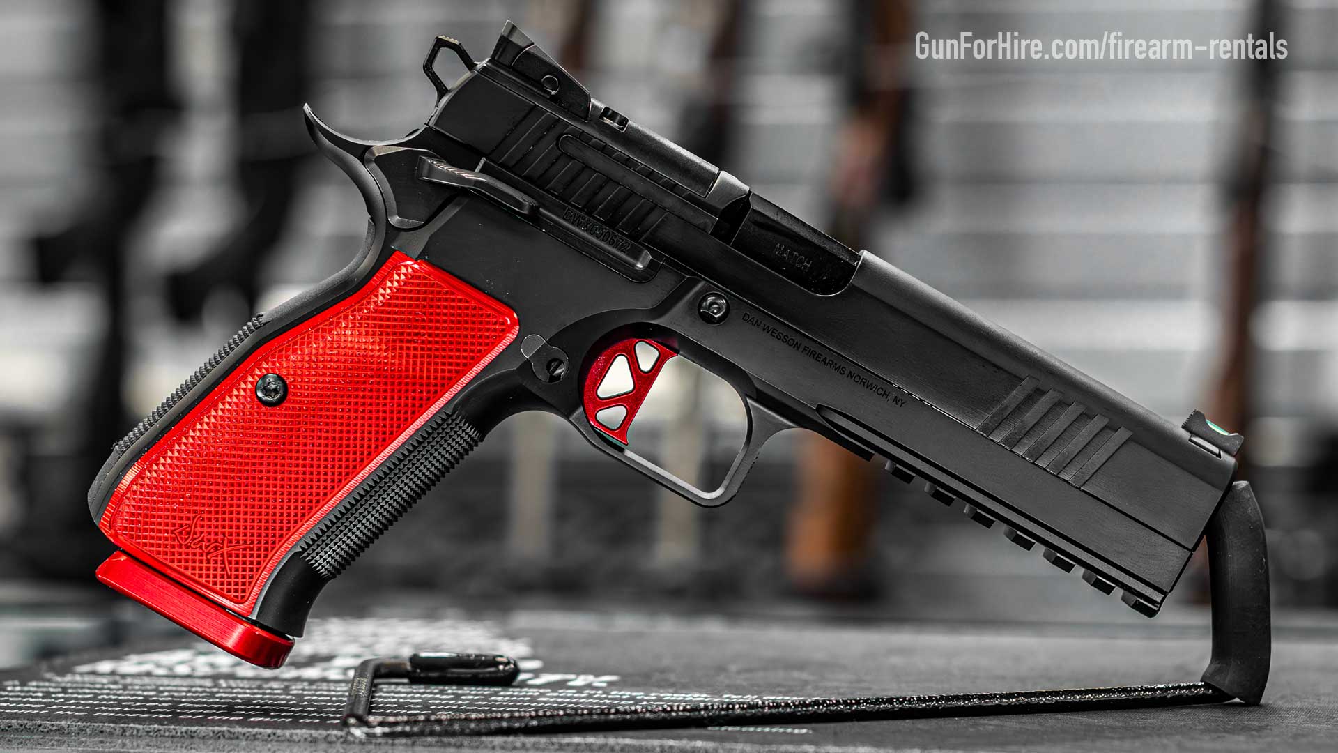 Gun For Hire Pistol Rentals NJ Handgun pistol rental at Gun For Hire indoor shooting range in New Jersey