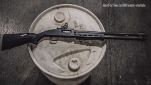 Shotgun rental at Gun For Hire indoor shooting range in New Jersey