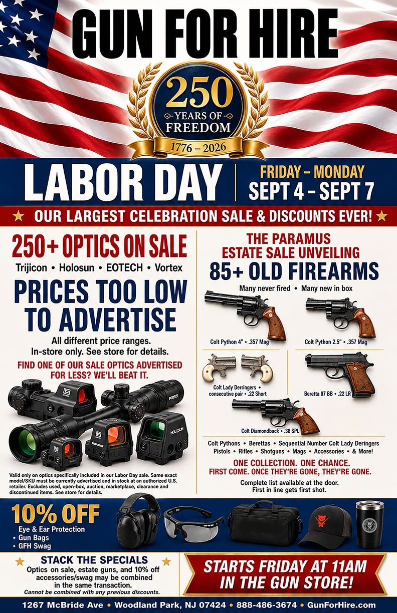 Labor-Day-Flyer 2026 Gun Store Optics Labor Day sale